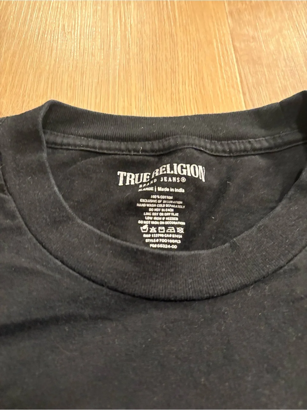 True Religion Black Logo Crew Neck T-Shirt - Men's